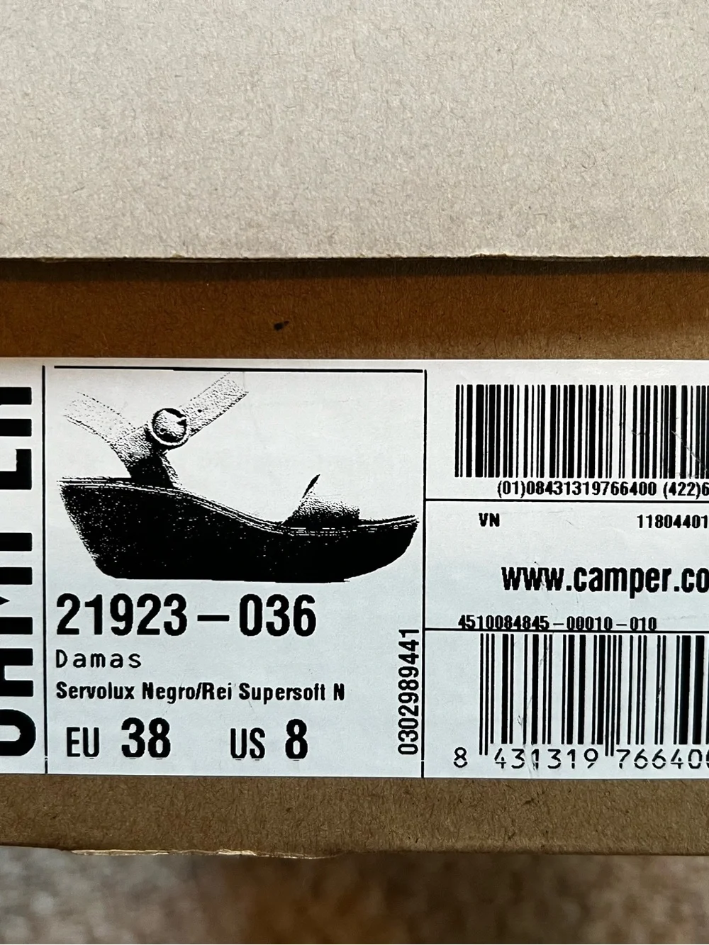 Camper Black Leather Wedge Sandals with Buckle Strap
